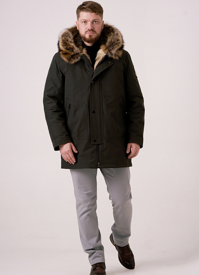 Мужская парка на волке модель № 386 в рассрочку