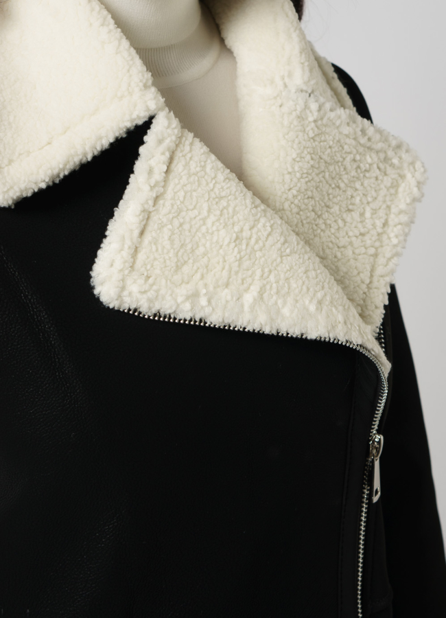 Женская дубленка с отложным воротником на молнии модель № 18812 универмаг малина