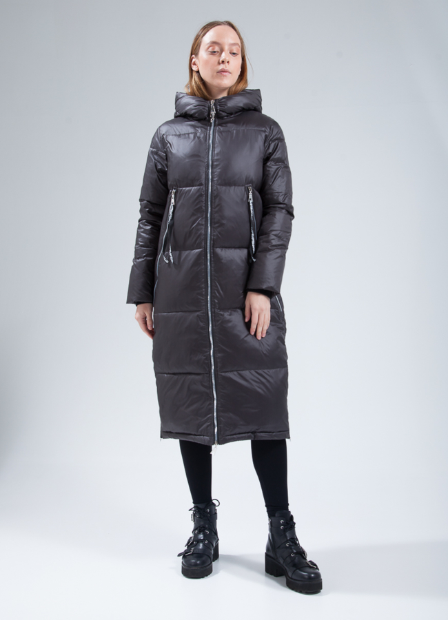 Пуховик женский модель № П-365 меха малина