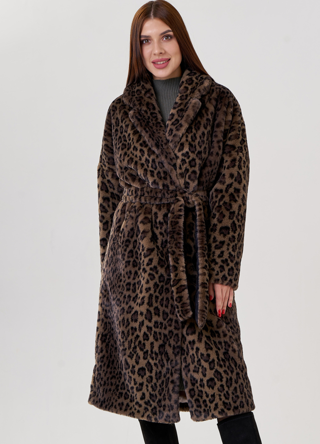 Женское пальто из эко меха  модель № 80909 в рассрочку