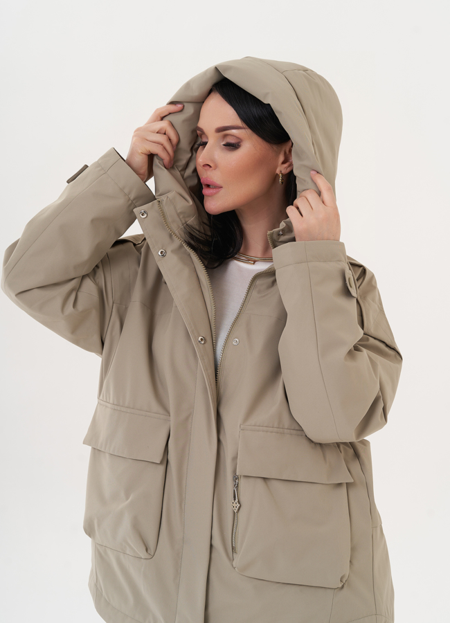 Женская куртка с накладными карманами модель № 27004 универмаг малина