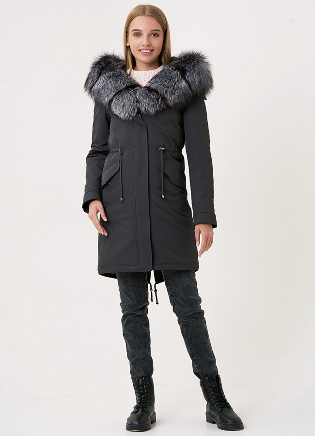 Парка с мехом чернобурки модель № 21806 в кредит