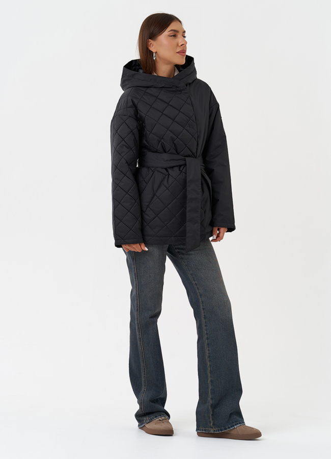 Женская куртка с акцентной стежкой модель № 28436 в рассрочку