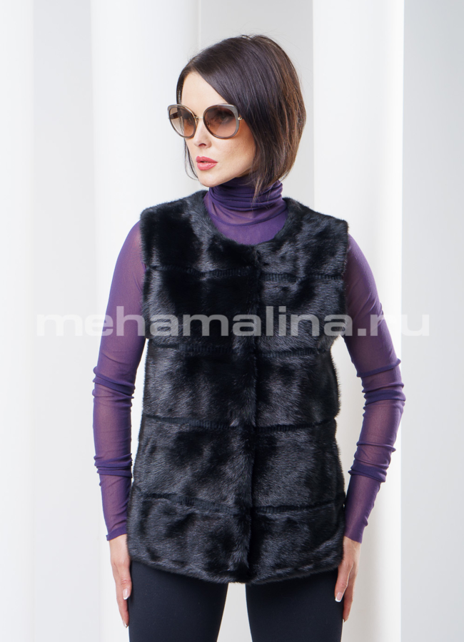 Гибридная модель: шуба-пуховик-жилет из норки модель № S-275 в кредит
