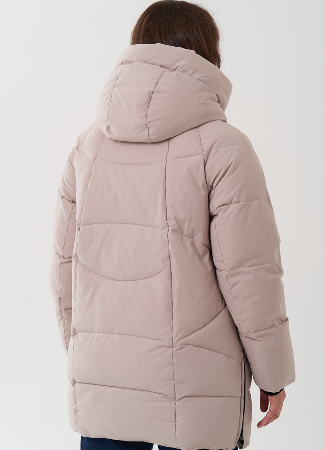 Женский пуховик с капюшоном  модель № 24953 универмаг малина