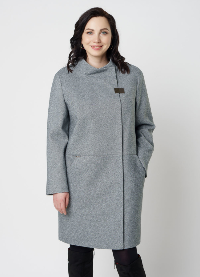 Полупальто женское серого цвета модель № 11470 универмаг малина