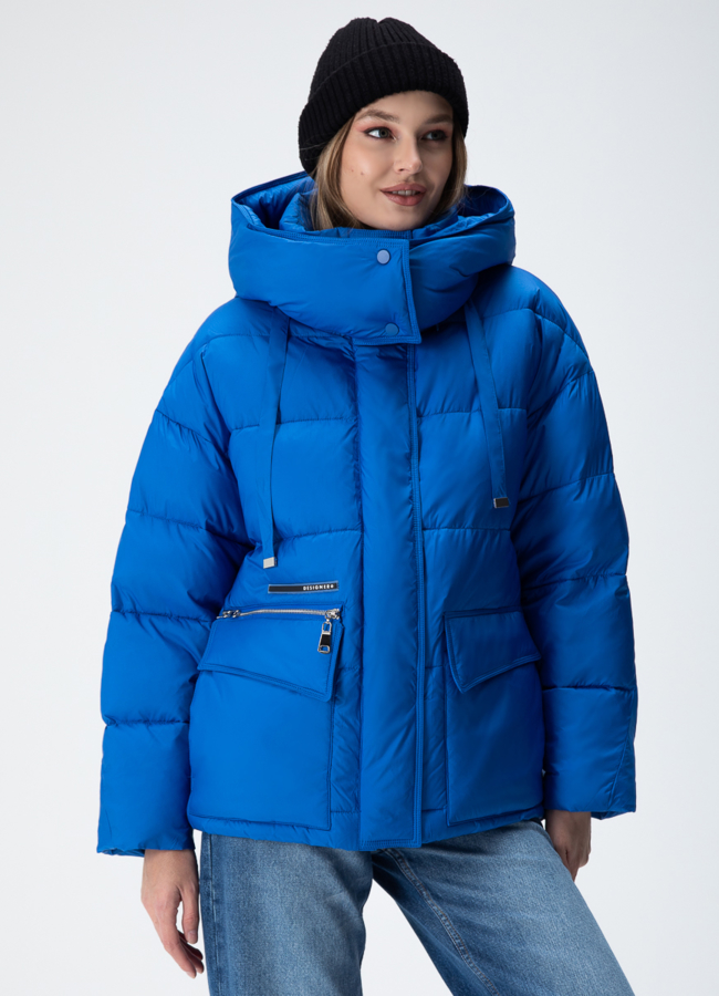 Женский пуховик с капюшоном  модель № 28414 в кредит