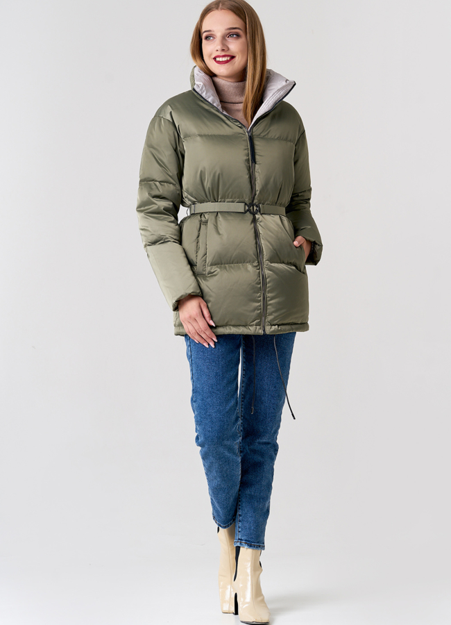 фото Пуховик женский с воротником стойкой модель № 21571