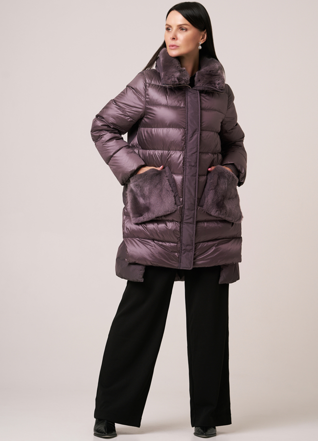 Пуховик DiegoM с меховой отделкой модель № Diego-M 758 универмаг малина