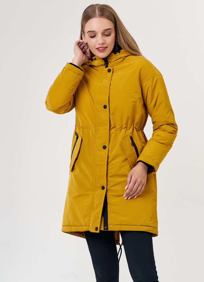 Женская парка горчичного цвета модель № 21240 универмаг малина