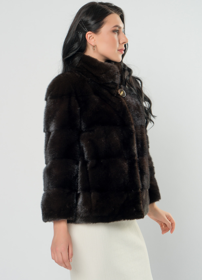 Поперечная шуба из норки модель № 25892 универмаг малина Поперечная шуба из норки модель № 25892 универмаг малина