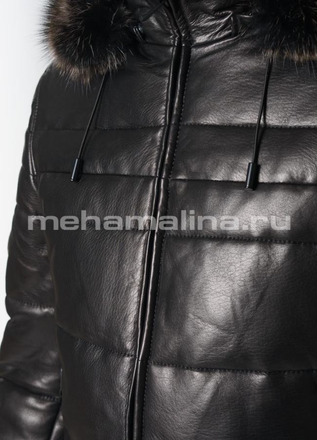 Мужской пуховик с капюшоном на молнии модель № KP-233 в рассрочку