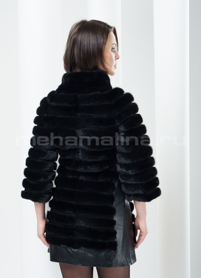 Меховой жакет из норки, удлиненный модель № M-29 в кредит