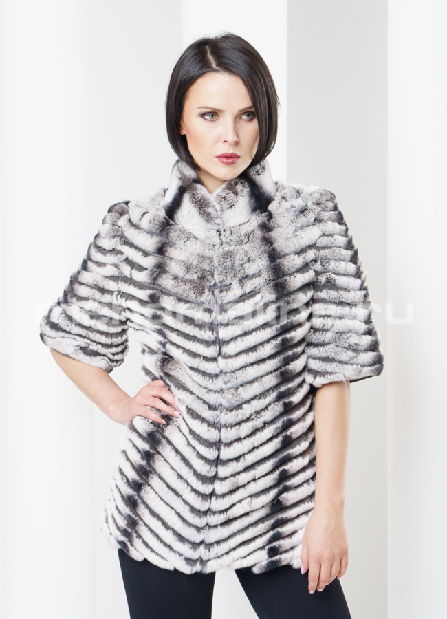 фото Меховой жакет rex, цвет шиншилла модель № M-64