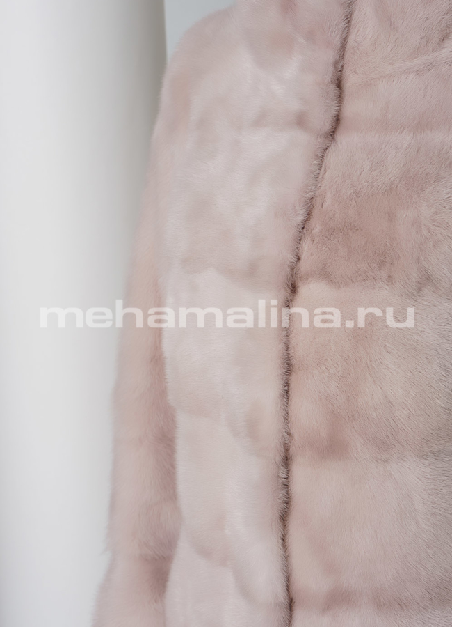 Светлая укороченная норковая шуба  модель № S-770 в рассрочку