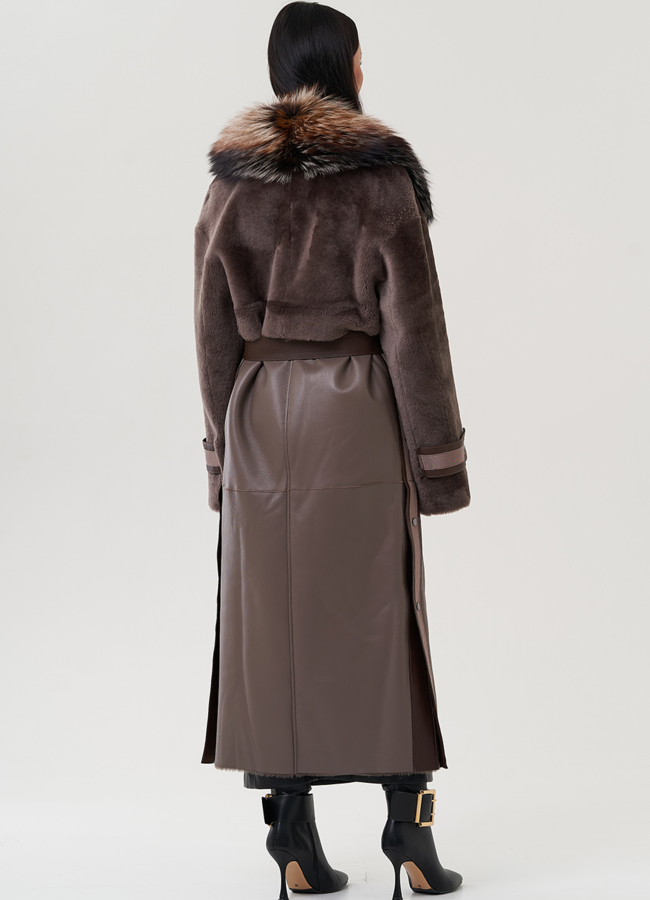 Женская дубленка с английским воротником  модель № 25287 универмаг малина