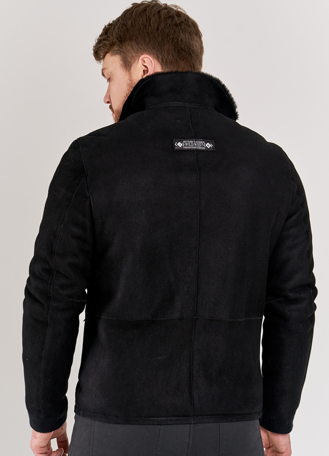 фото Дубленка мужская черного цвета модель № DM-501