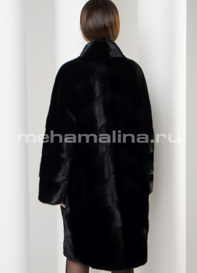 Черная норковая шуба модель № S-581 в кредит
