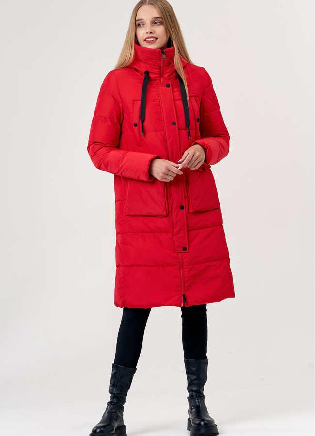 Женский пуховик прямого кроя модель № 3579 универмаг малина