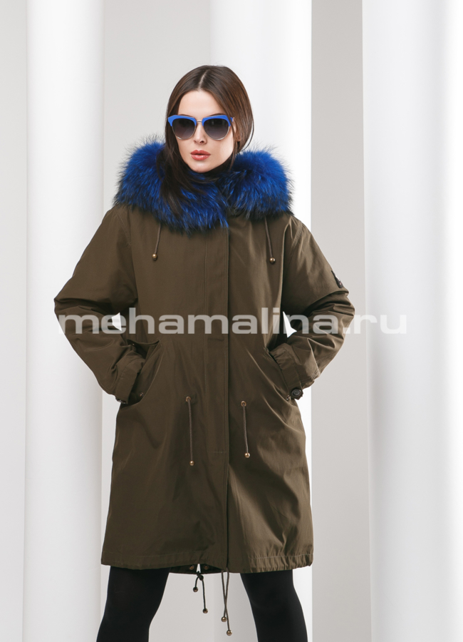 Парка женская модель № П-135 меха малина