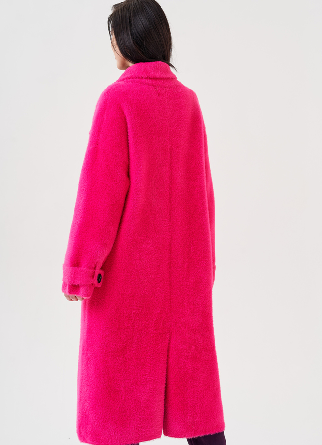 Длинный кардиган в цвете фуксия модель № 75698 в кредит