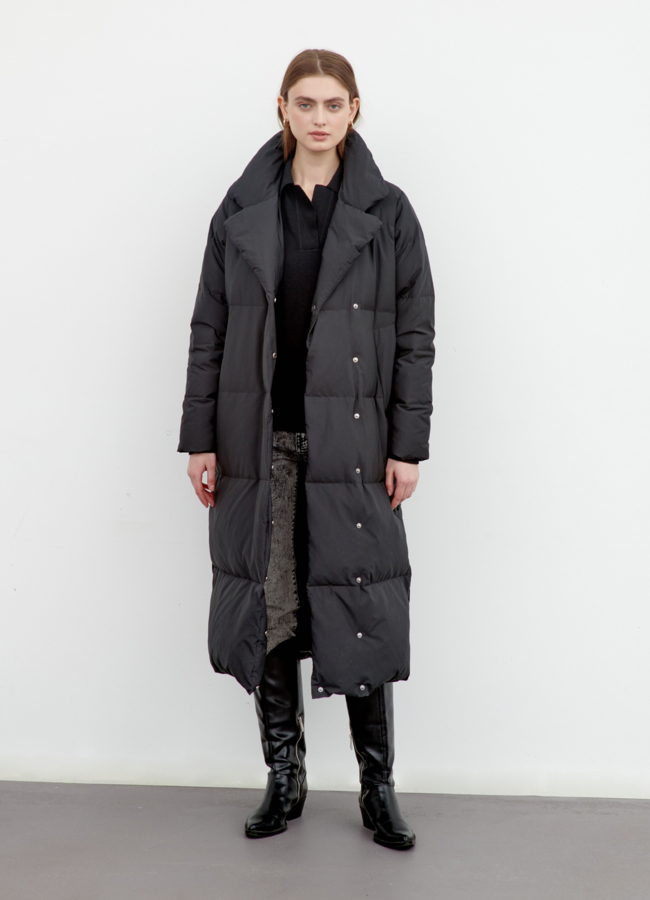 Женский длинный пуховик модель № 79409 универмаг малина