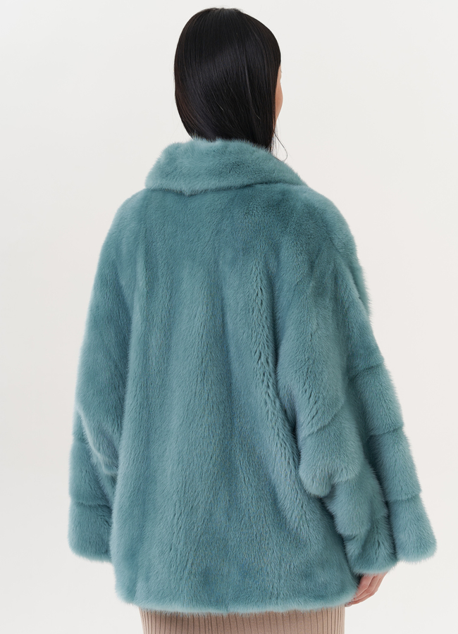 Укороченная норковая шуба модель № 1111 универмаг малина