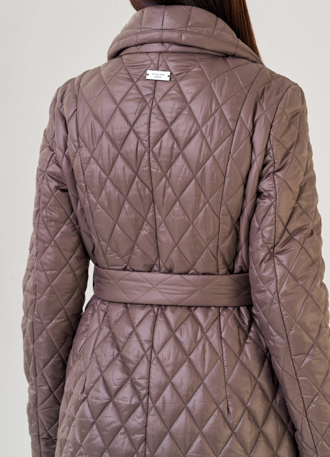 Женское утепленное пальто с английским воротником  модель № 23281 универмаг малина