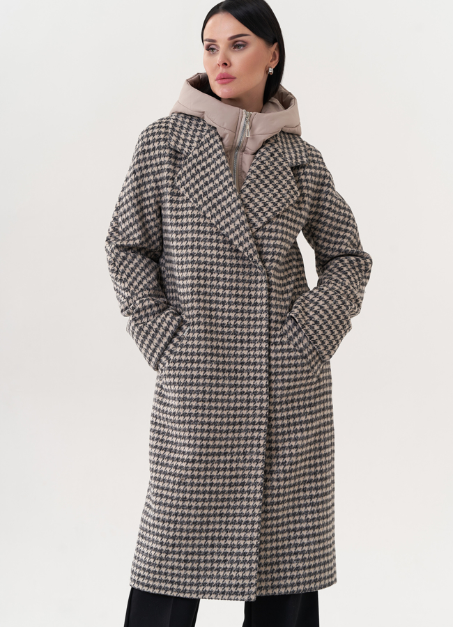 фото Пальто со съемным капюшоном модель № 25074