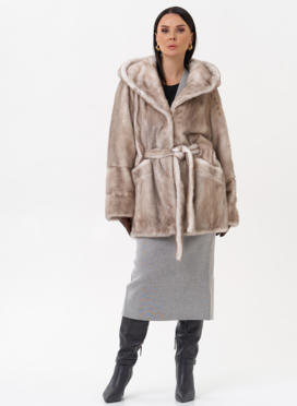 Норковая шуба с капюшоном  Норковая шуба с капюшоном