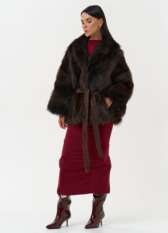 Женская шуба из меха канадского енота модель № 31086 универмаг малина Женская шуба из меха канадского енота модель № 31086 универмаг малина