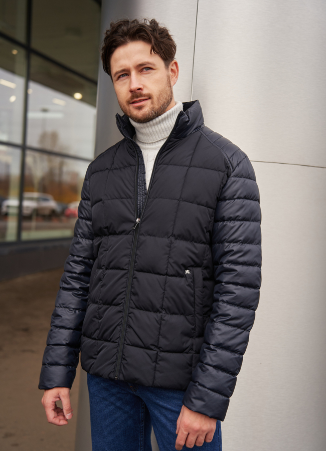 Мужская куртка синего цвета  модель № 75013 в кредит