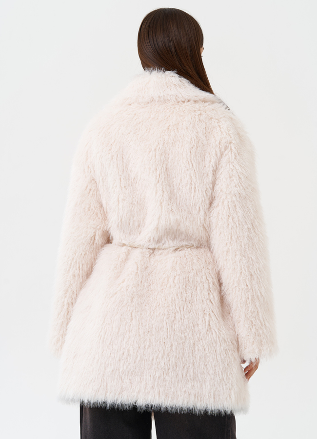 Шуба из эко меха под овчину модель № 28550 универмаг малина