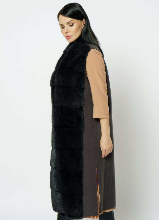 Пальто-жилет серого цвета модель № 2300/1 универмаг малина