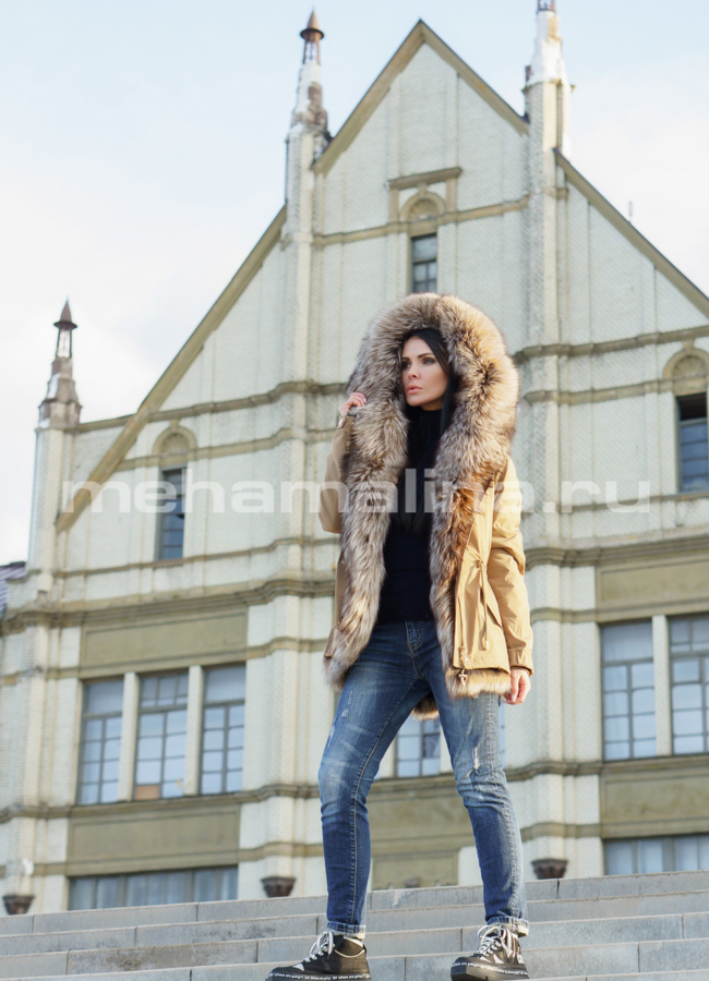 фото Укороченная парка с капюшоном модель № 9918