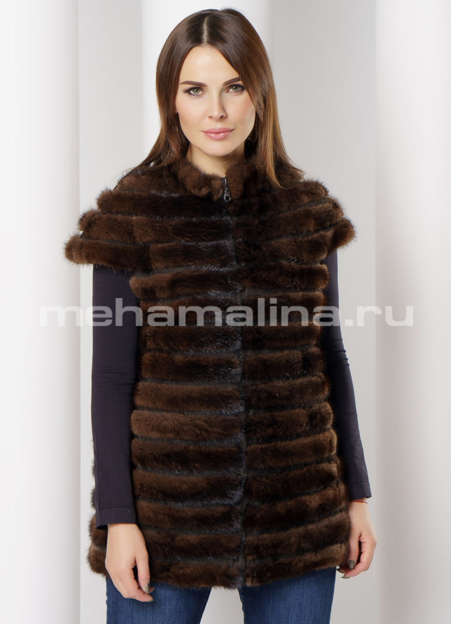 Жилет из норки модель № M-165 универмаг малина