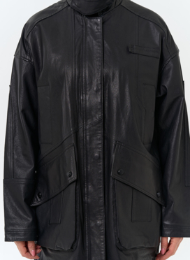 Женская удлиненная куртка из натуральной кожи