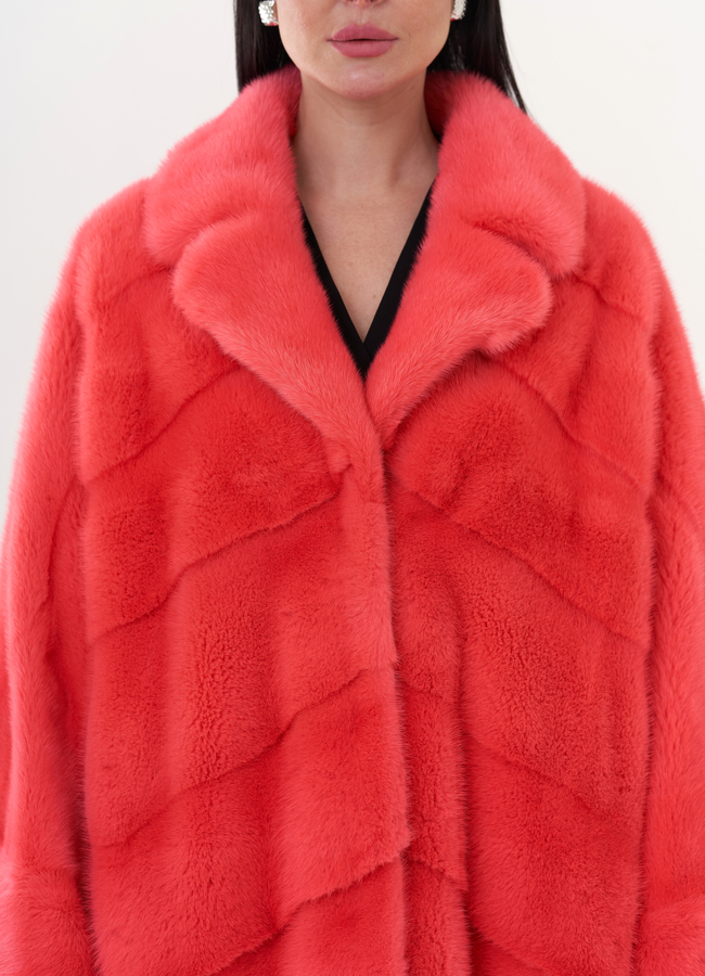 Шуба из норки с английским воротником модель № 26023 в рассрочку