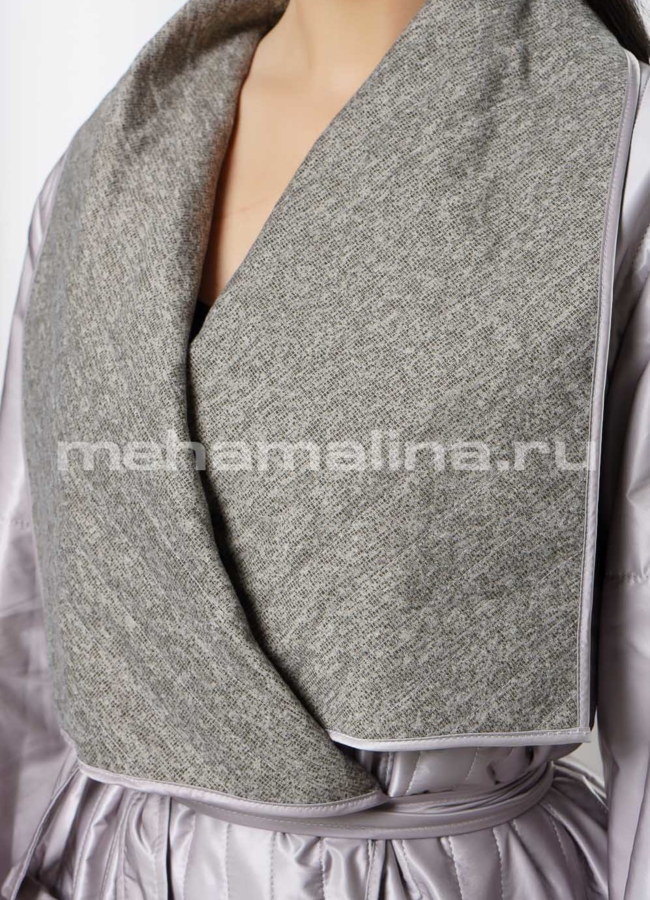 Пальто с воротником шалью и поясом модель № 20081/1 в рассрочку