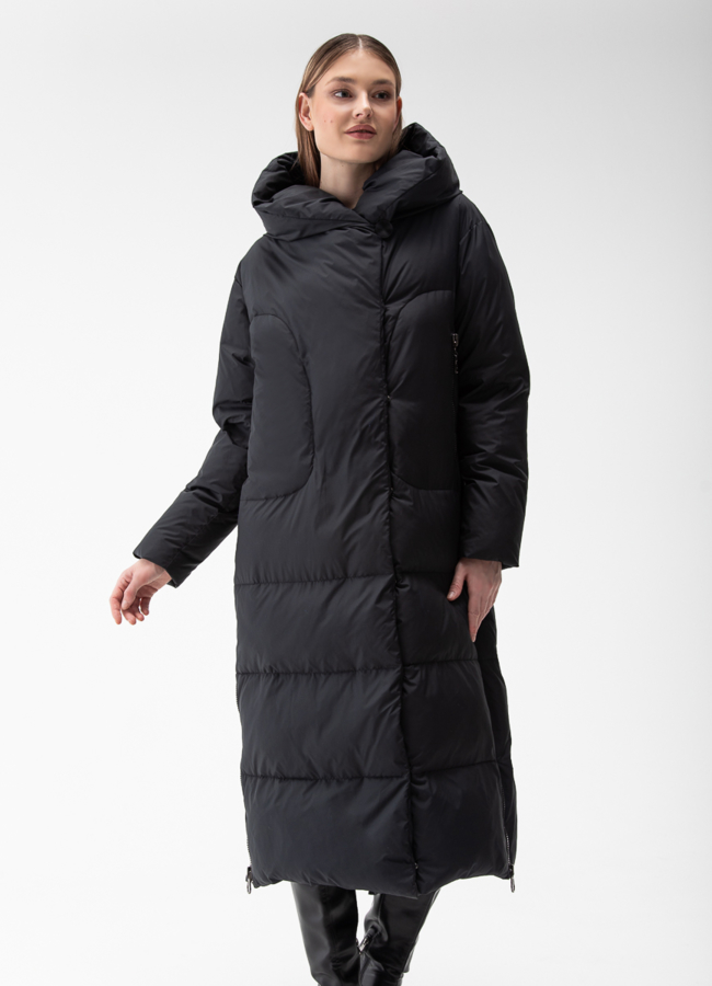 фото Женский пуховик с капюшоном  модель № 28878