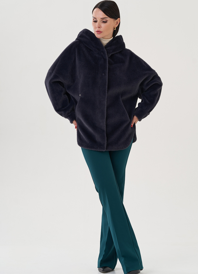 фото Женское полупальто с капюшоном  модель № 24724