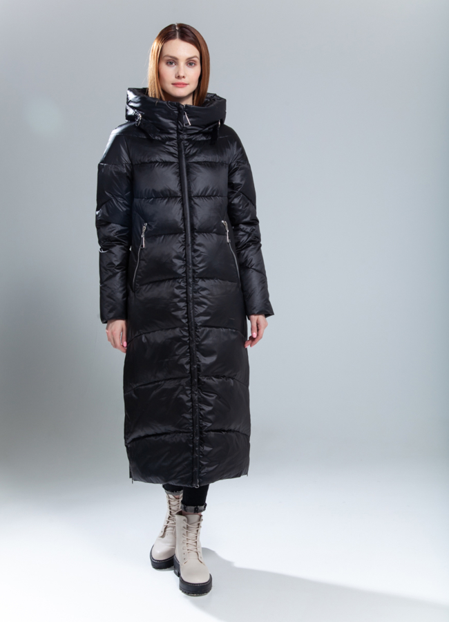 Пуховик женский модель № 531 меха малина