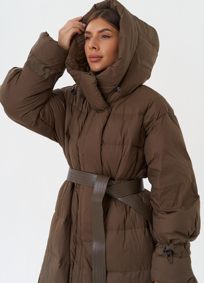 Женский пуховик с капюшоном модель № 28504 универмаг малина