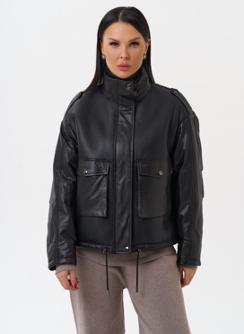 Утепленная куртка из натуральной кожи