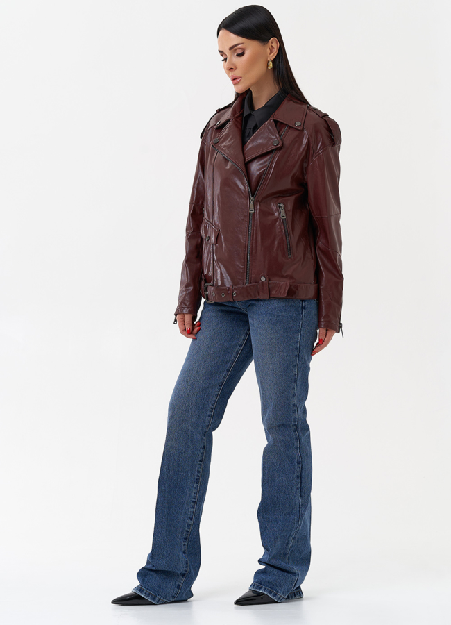 Женская косуха бордового цвета модель № 77877 универмаг малина Женская косуха бордового цвета модель № 77877 универмаг малина