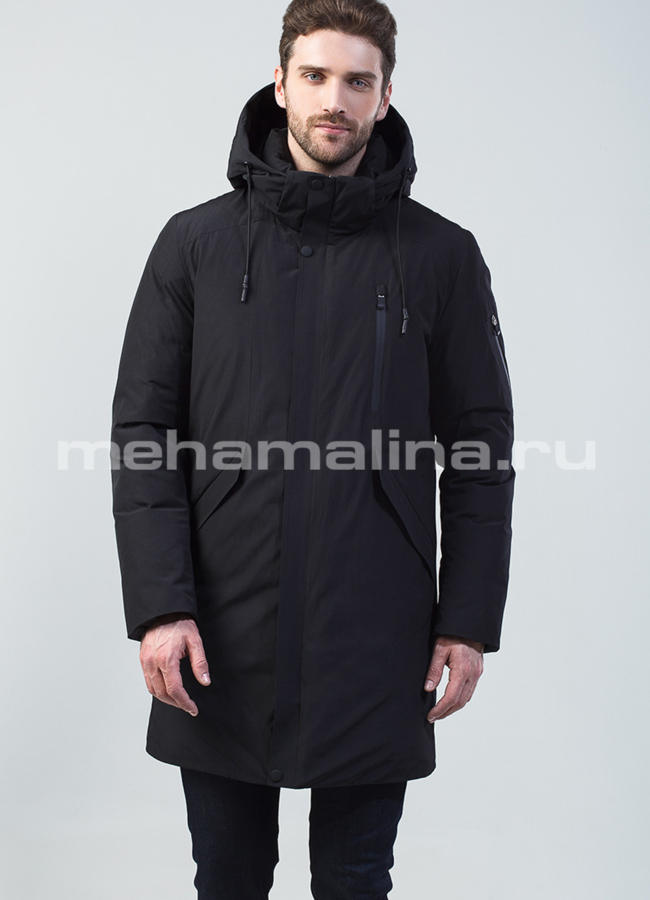 Пуховик мужской модель № КМ-39 меха малина