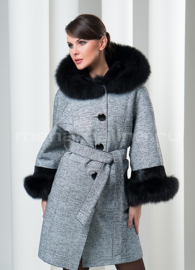 фото Дубленка с капюшоном модель № D-80