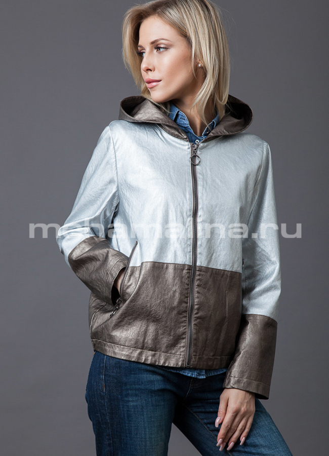 Весенняя куртка модель № PK-50 меха малина