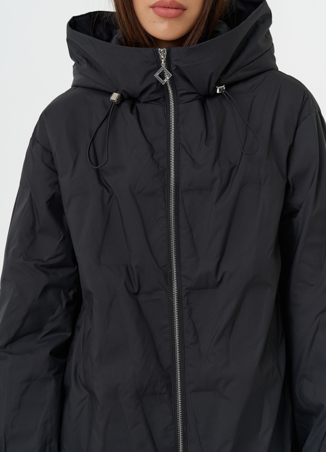 Демисезонное пальто с капюшоном модель № 27880 в рассрочку