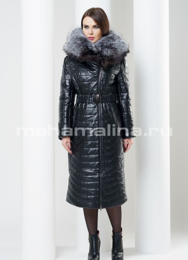 Пуховик с чернобуркой модель № 8506 универмаг малина